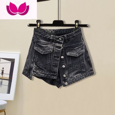 七斓设计感甜辣风减龄套装女夏短款背心无袖针织衫牛仔半身裙裤套 黑色裙裤 S