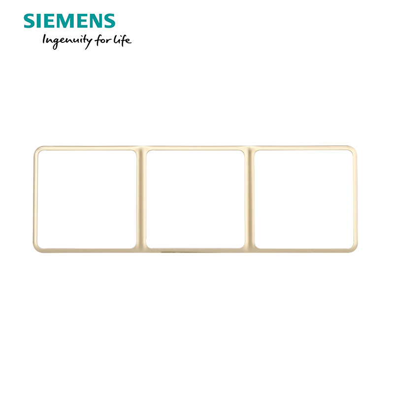 西门子(SIEMENS)开关插座 皓睿砂釉金系列三联边框5UH01173NC03