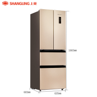 上菱 (SHANGLING)BCD-315WMVD 315升法式多门四门电冰箱 一级能效 双变频风冷无霜 家用底噪节能