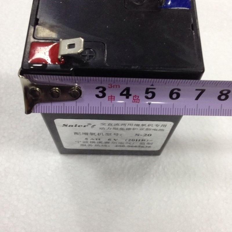 赛尔增氧机配件5ah 6v电瓶 20 s-20力霸免维护亚胶电池 甬灵3200 赛尔