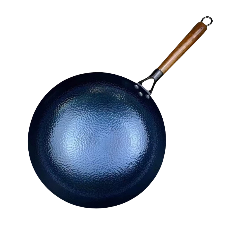 酷美智悦 鱼鳞纹木柄章丘铁锅36cm KM-JZ219 个高清大图