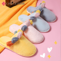洁丽雅保暖棉拖鞋可爱拖鞋秋冬季室内毛绒居家用软底棉鞋