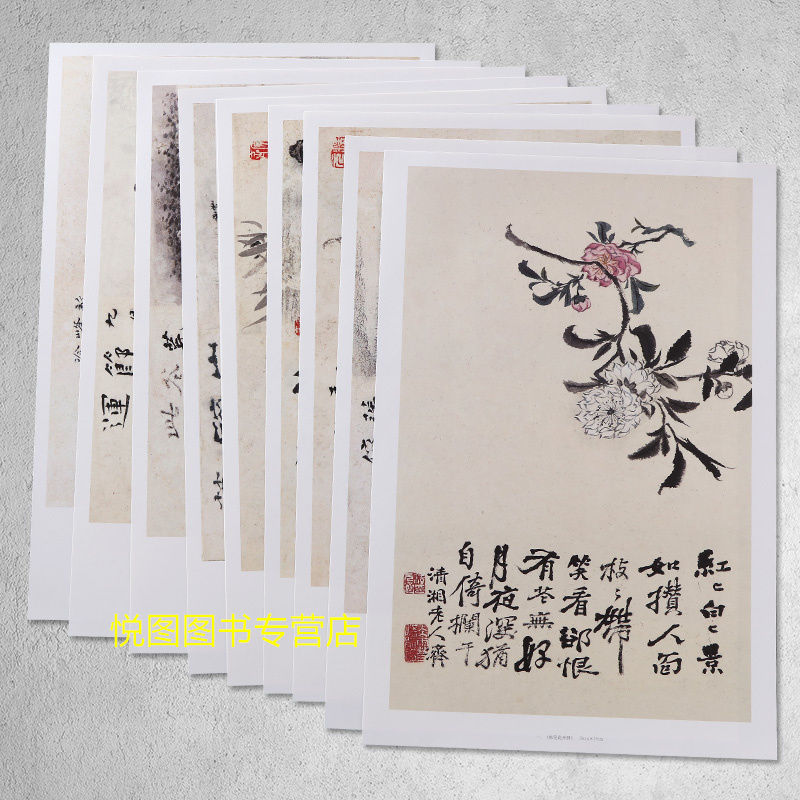 [正版]中国好丹青大师册页精品复制石涛画集第2辑原大级高清完整四川美术国画美术绘画临摹细笔花卉册陶渊明诗意图归棹册页山水高清大图
