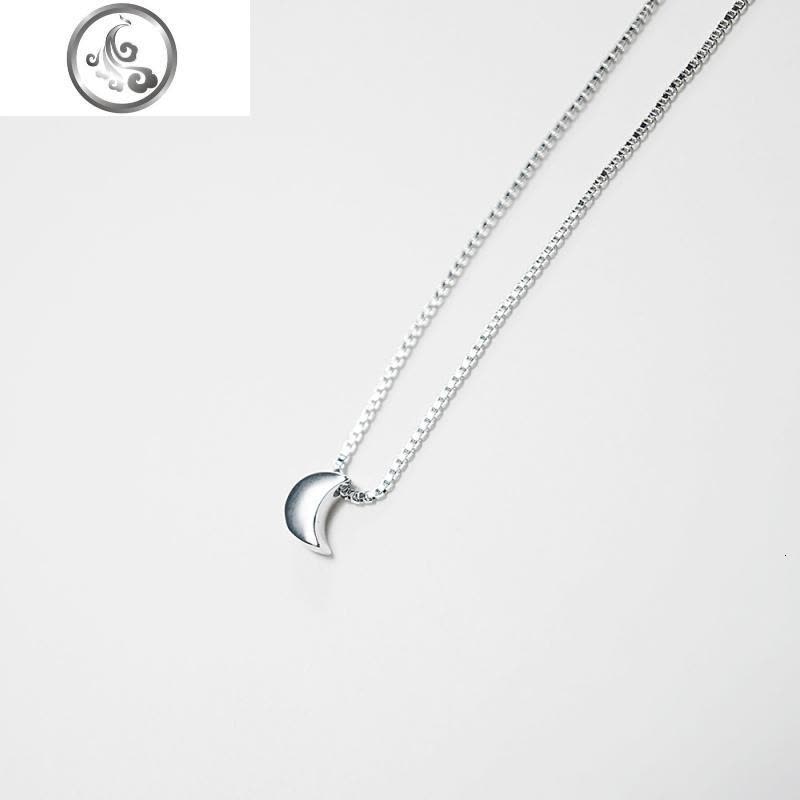 《》S925纯银饰品简约立体小月亮吊坠细锁骨链项链女配饰 JiMi图片
