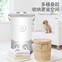奥克斯（AUX） 2.2公斤 家用小型迷你半自动分桶洗衣机 一机加二桶 租房宿舍便携式 袜子内衣洗 XPB22-1132