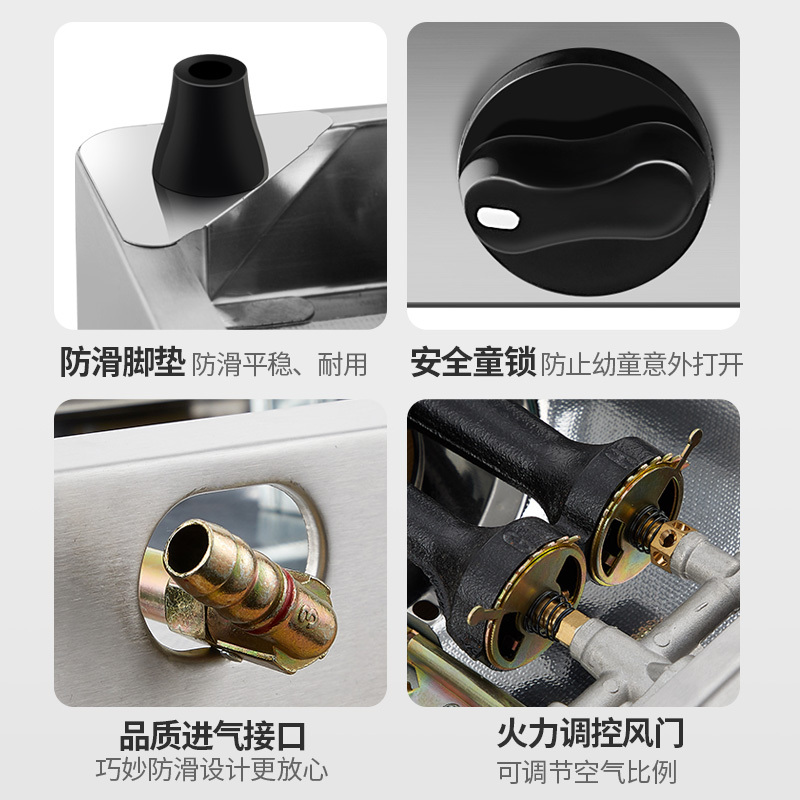 爱德(aide)煤气灶台式双灶 钢化玻璃台上式燃气灶家用台面老式双眼炉非嵌入式小型炉具打火灶灶具 液化气灶 JZY-Q1