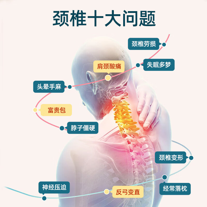 枕工坊颈椎枕头睡觉专用枕深度睡眠护颈枕艾草加热秋冬磁石圆柱枕头 磁石拉伸+舒睡养护-丝雾棕高清大图