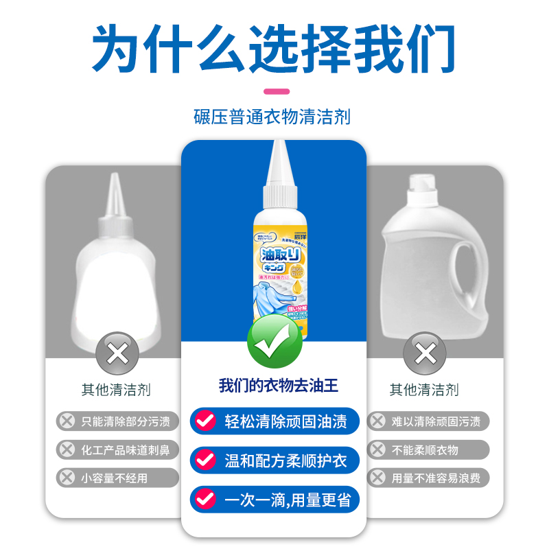 3瓶去油渍衣服油渍去油污渍神器活性酶衣物去污剂清洁顽固去油王高清大图