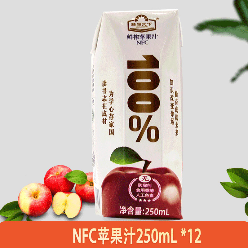 FENGGUO甘肃静宁苹果汁红心苹果汁NFC孕妇儿童饮品 鲜榨苹果汁250ml*12盒高清大图
