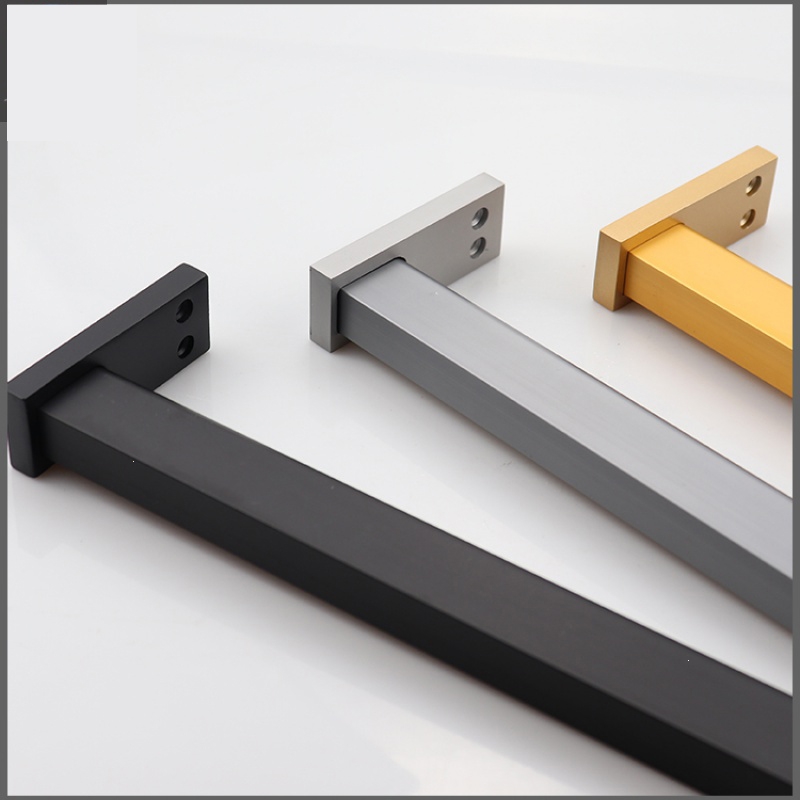 方形衣柜挂衣杆挂横杆橱柜晾衣顶装古达挂衣杆黑色转角法兰