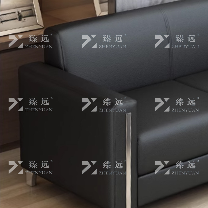 臻远 简约办公沙发会客接待洽谈沙发 1+1+3+长茶几