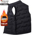 啄木鸟羽绒服马甲男士秋冬季加绒保暖背心中年爸爸无帽棉服外套帽