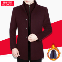 雾都记忆旗舰店255612男士毛呢大衣 L/175 酒红色
