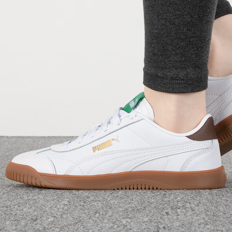 彪马(PUMA)男鞋女鞋春秋季白色休闲鞋皮面跑步透气运动鞋德训鞋低帮滑板鞋 389406-04