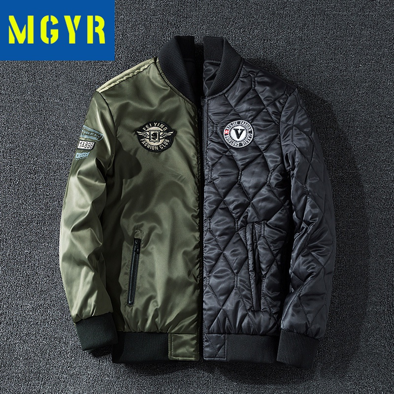 MGYR飞行服男秋冬季速卖通双面穿外套大码棒球服空军棉衣夹克男户外休闲衣