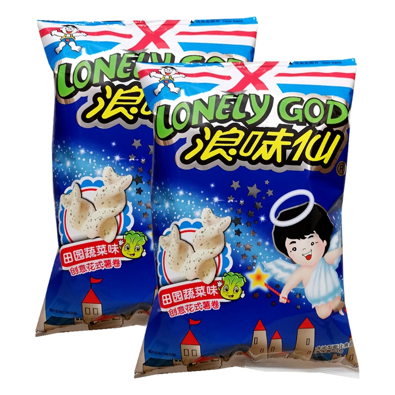 旺旺浪味仙田园蔬菜味创意花式薯卷马铃薯卷薯片休闲零食品袋装70g