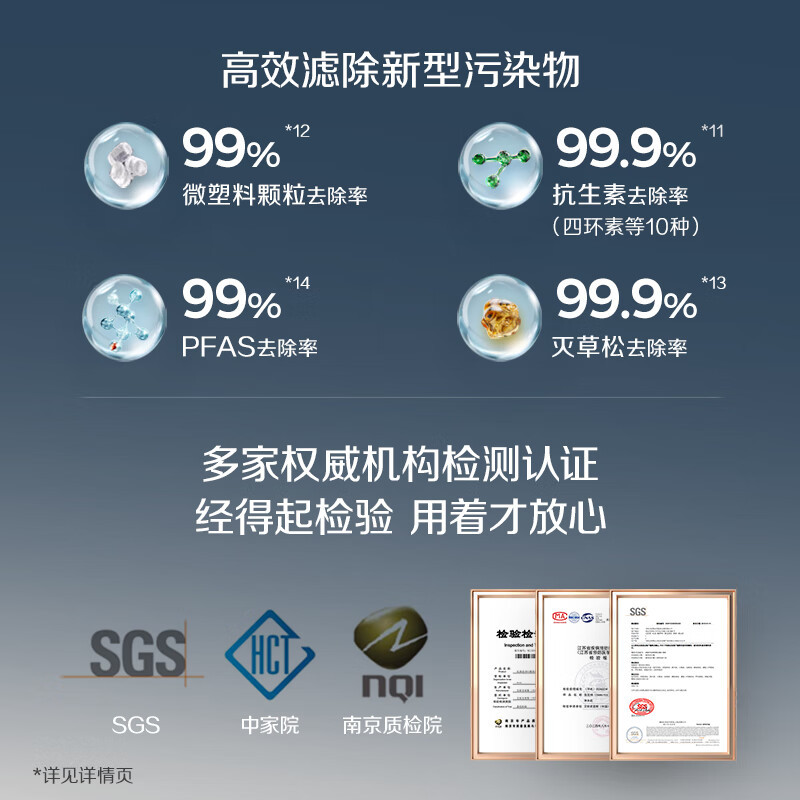 史密斯国家补贴[上新]佳尼特净水器家用厨下直饮机饮水机 6年RO膜过滤蓝鲸2700升级款 CR2700AE1
