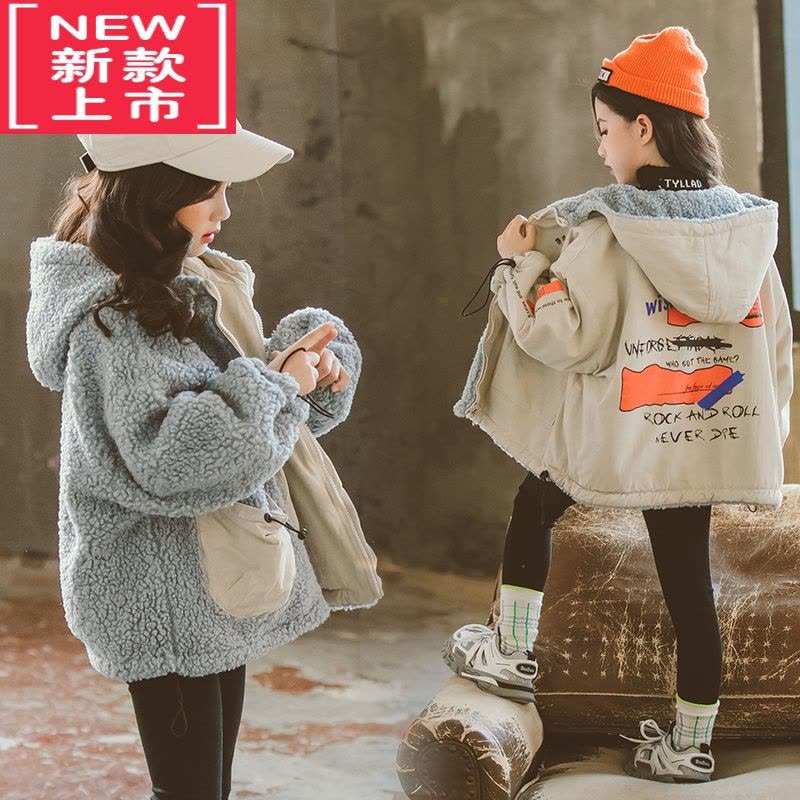 可莉允儿童装大童女装秋冬装2022新款女童加绒外套洋气加厚棉衣春秋款棉服图片