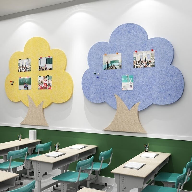 维诺亚树形照片墙幼儿园环创3d立体毛毡教室展示板成品儿童房墙面许愿树高清大图