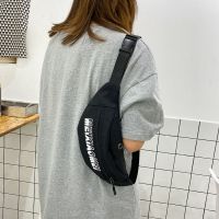 上新帆布小包包女包新款2020韩版时尚胸包ins时尚学生单肩斜挎包 黑色 无挂件