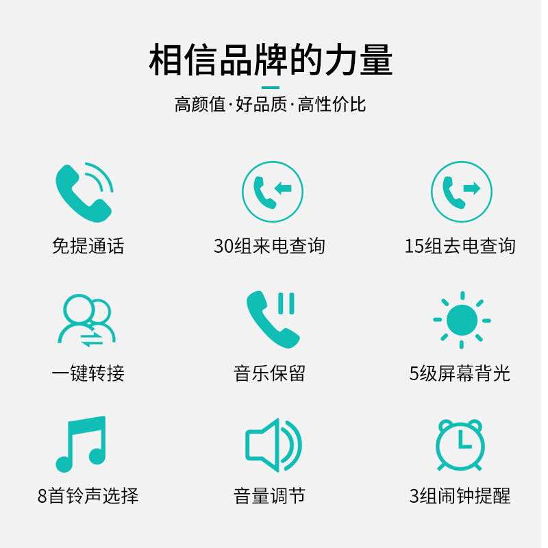 飞利浦(PHILIPS)电话机座机 固定电话 办公家用 屏幕橙色背光 一键转接 CORD148(白色)