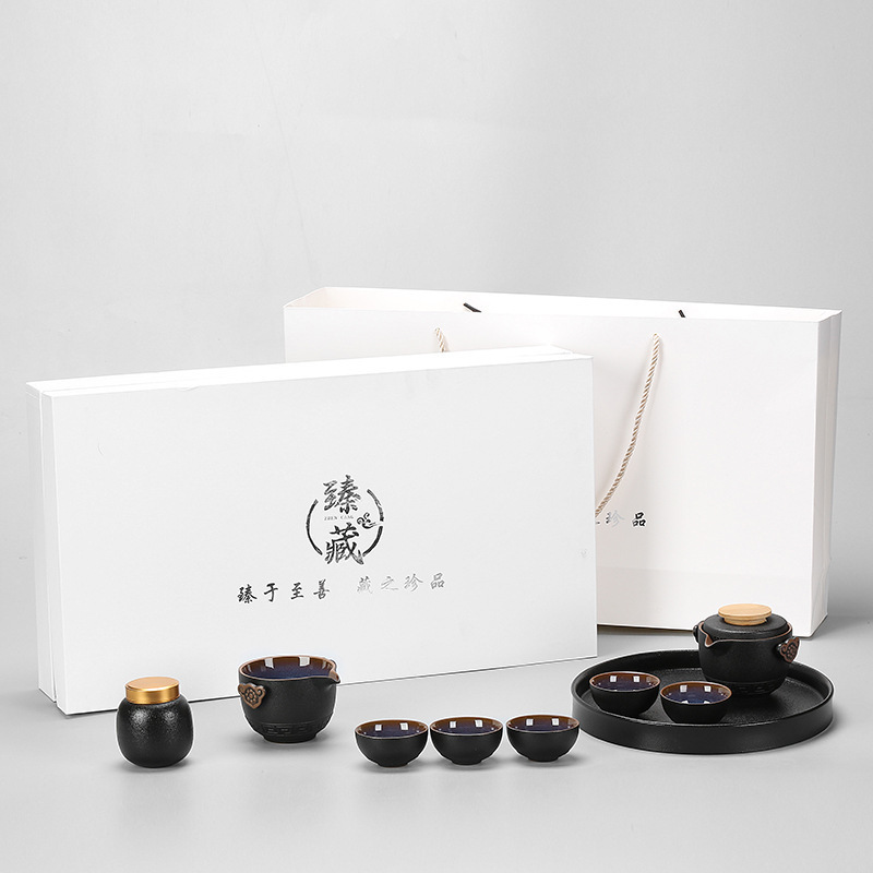 陶瓷茶具套装砂金茶壶定制Logo商务银行房地产端午节创意礼品