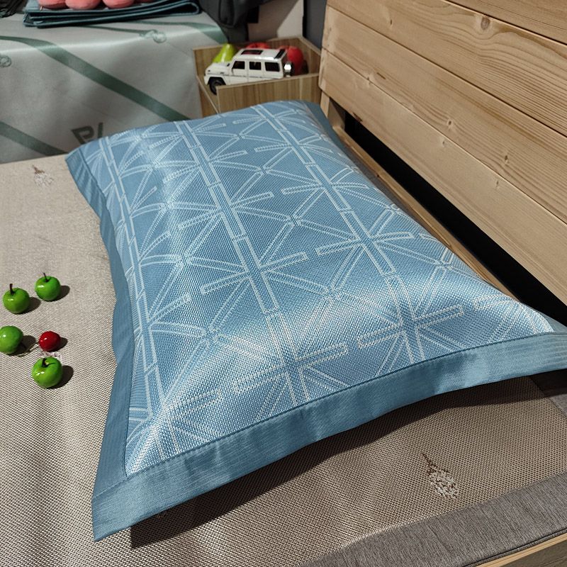 高端夏季枕头套冰丝可机洗水洗夏天凉席枕皮2022宽边新款 48*74cm单个装 哆米蓝碳光养生枕套-可机洗