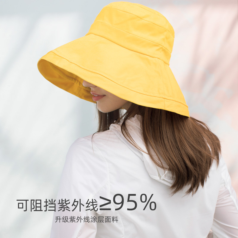 盛世尼曼马龙鼠防晒帽女遮脸夏百搭户外遮阳帽沙滩大帽檐渔夫帽子