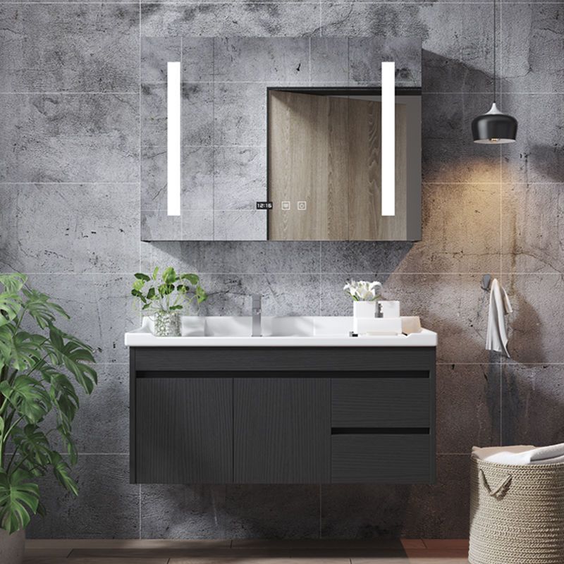 实木洗手盆柜组合卫浴套装镜柜洗漱台现代简约洗脸池面盆浴室柜60cm主