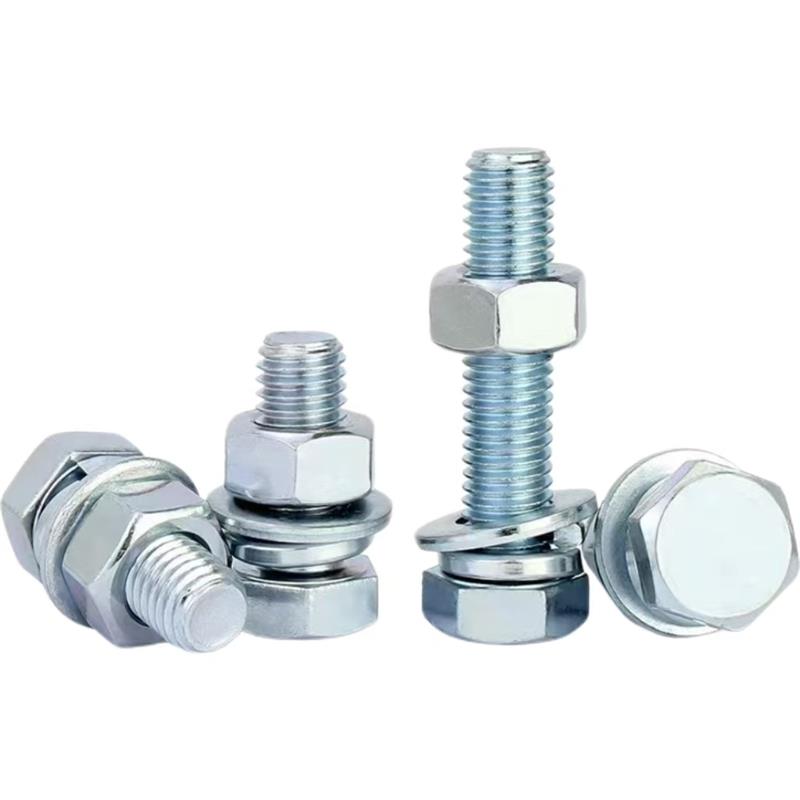 中锦科技 4.8级镀锌外六角螺栓套装M10*30mm[螺栓+螺母+平弹垫]套高清大图