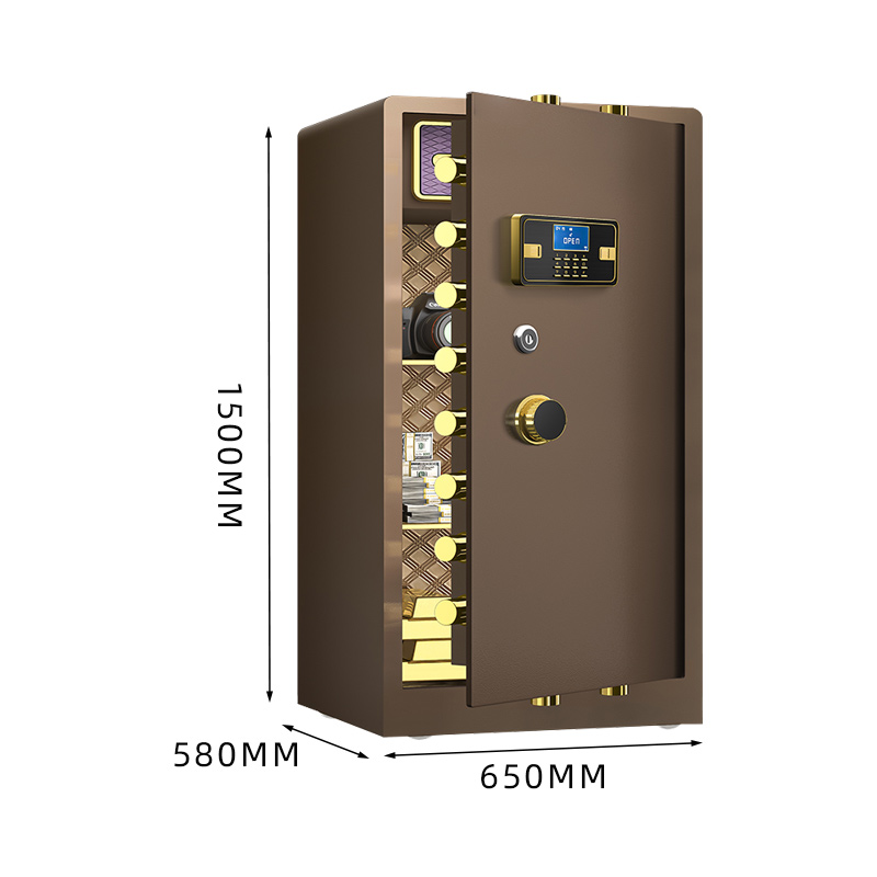 臻远ZY-NW-BXGS-65 全钢实心保险柜办公防盗保险箱 高150cm咖色电子款高清大图