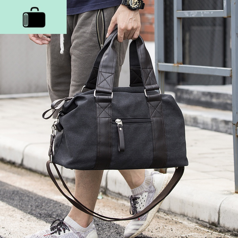 新款韩版男包手提包休闲帆布包男士旅行包行李包单肩斜挎包潮newlake