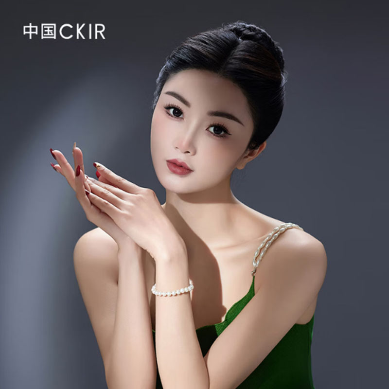 Cmierf Kuect(中国CKIR)丝绸白圆形珍珠手链925银CKIR-Z92518高清大图