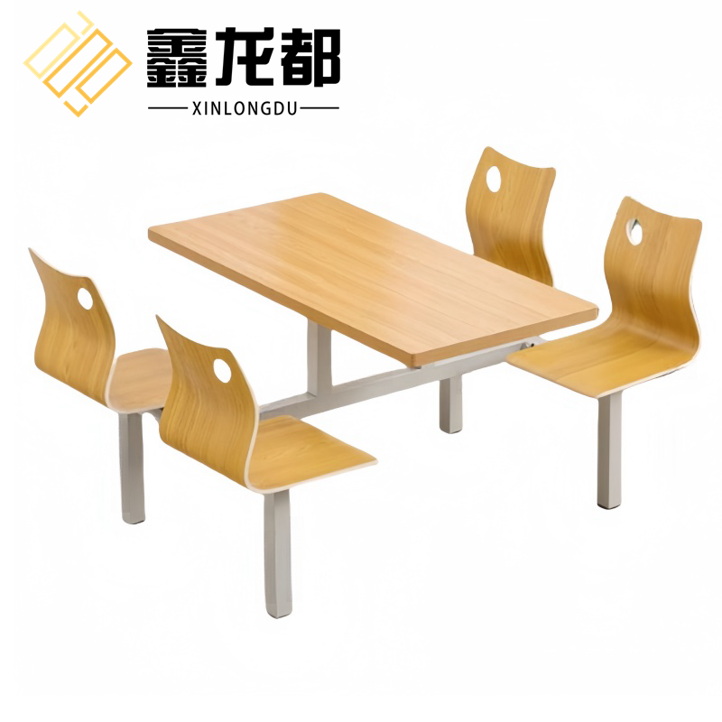 鑫龙都连体餐桌四椅1.2米套高清大图