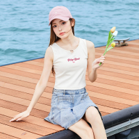 唐狮2024夏季新款女背心外穿设计感短款别致内搭显瘦修身针织上衣_1086 L 米白