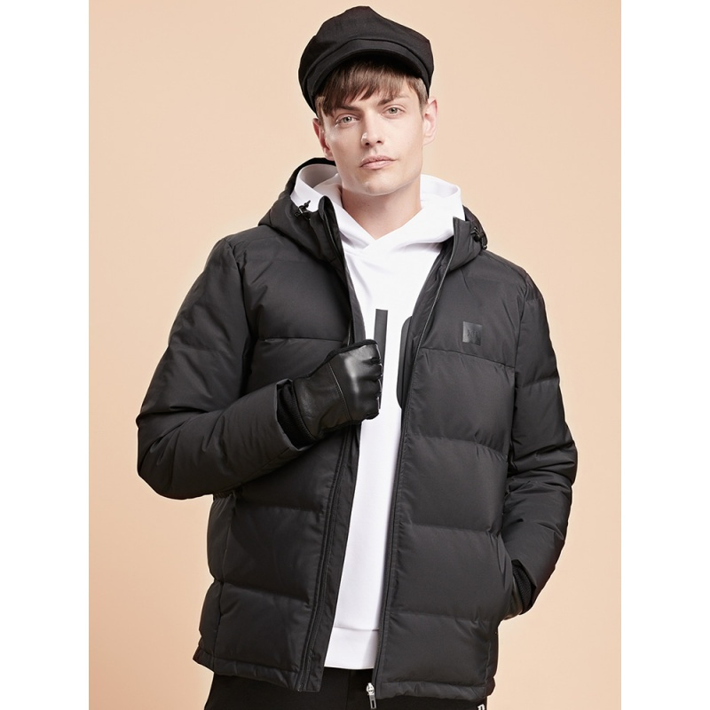 361°男装2018冬季新款短款外套361°连帽经典运动羽绒服男士
