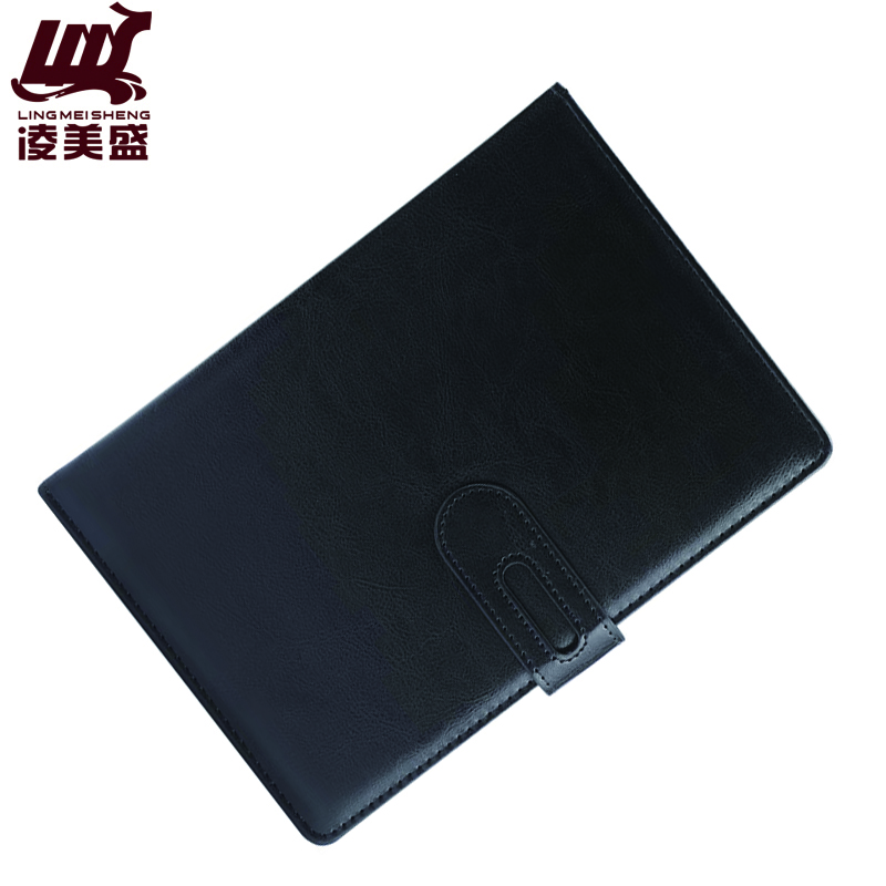 凌美盛 带扣PU革A5商务笔记本 80克道林纸14.1*20.5cm 100张200页 25-66黑色 可定制印刷/本高清大图