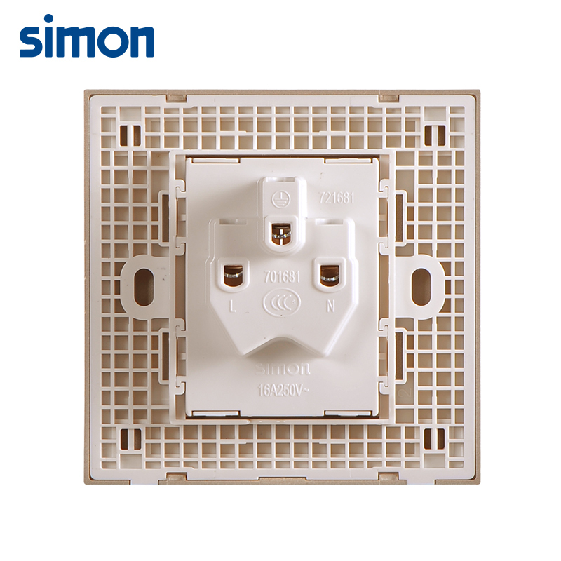 西蒙(simon)E6系列香槟金16A空调插座 电热水器插座面板721681-46