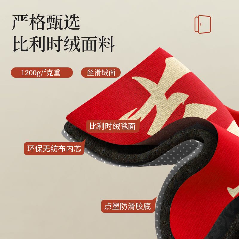 添福运 进门入户地垫地毯出入平安地垫进门脚垫防滑垫家用大门口地垫门垫简约脚垫家用地垫竹棉绒进门防滑蹭土门垫图片