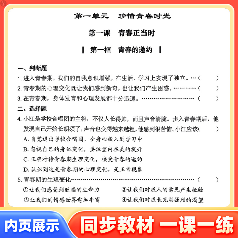 七年级下册[历史+政治+人文地理] 初中通用 [正版]浙江练习精编杨柳七八九年级上下册中国历史与社会道德与法治人文地理初高清大图