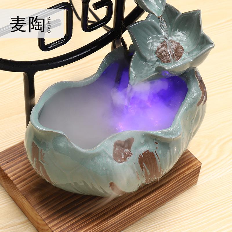 美帮汇禅意中式流水加湿喷泉摆件电视柜客厅办公室店铺开业礼品高清大图