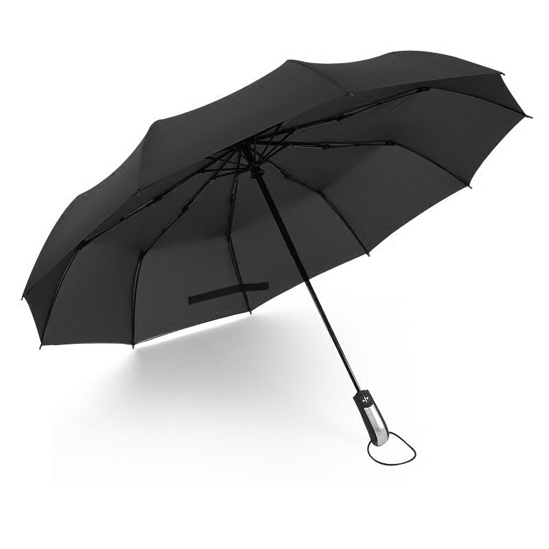 自动雨伞男折叠女晴雨两用学生双号加固个性创意潮流生活日用创意家居蓝色黑胶十骨双人款日用家居