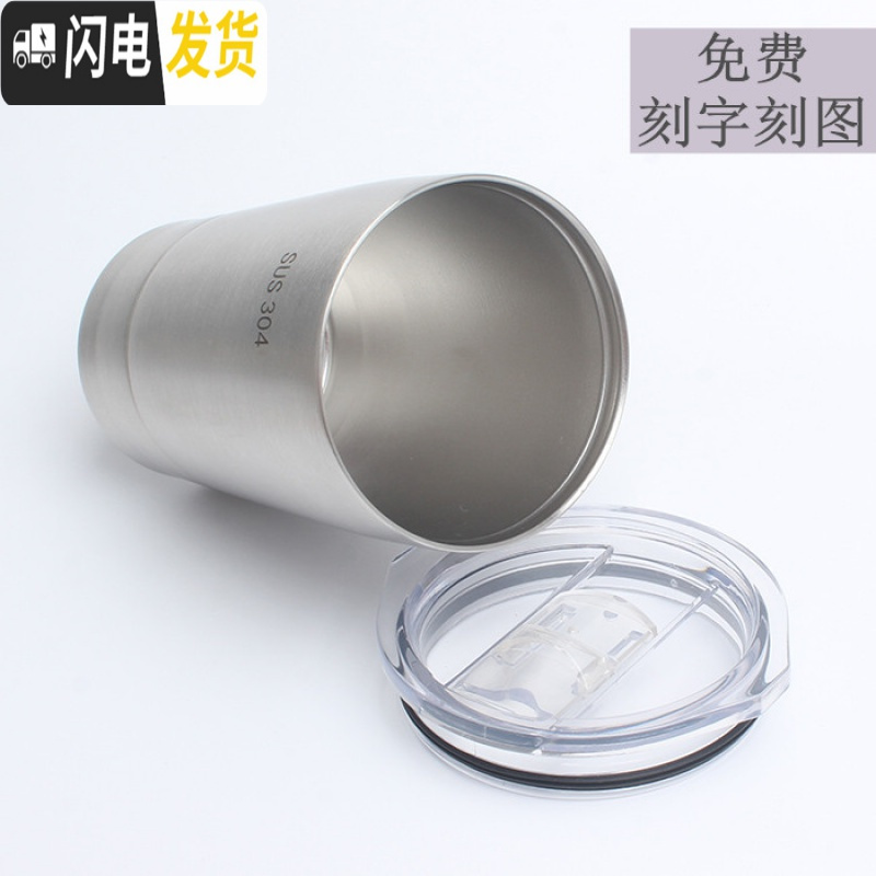 三维工匠304不锈钢双层儿童水杯牛奶杯幼儿园小学生防摔吸管带盖咖啡杯子 淡蓝色260咖啡器具高清大图