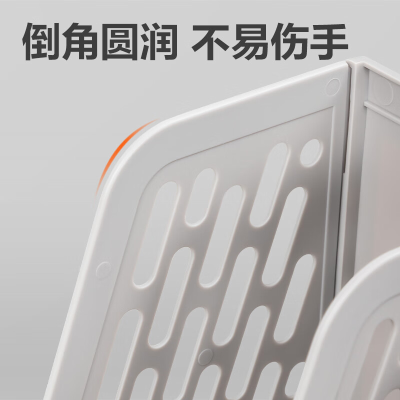 得力(deli) 灰色3联带笔筒桌面档案收纳盒文件框栏篮盘书立架 办公室用品多层文件置物架资料架子镂空 78980高清大图