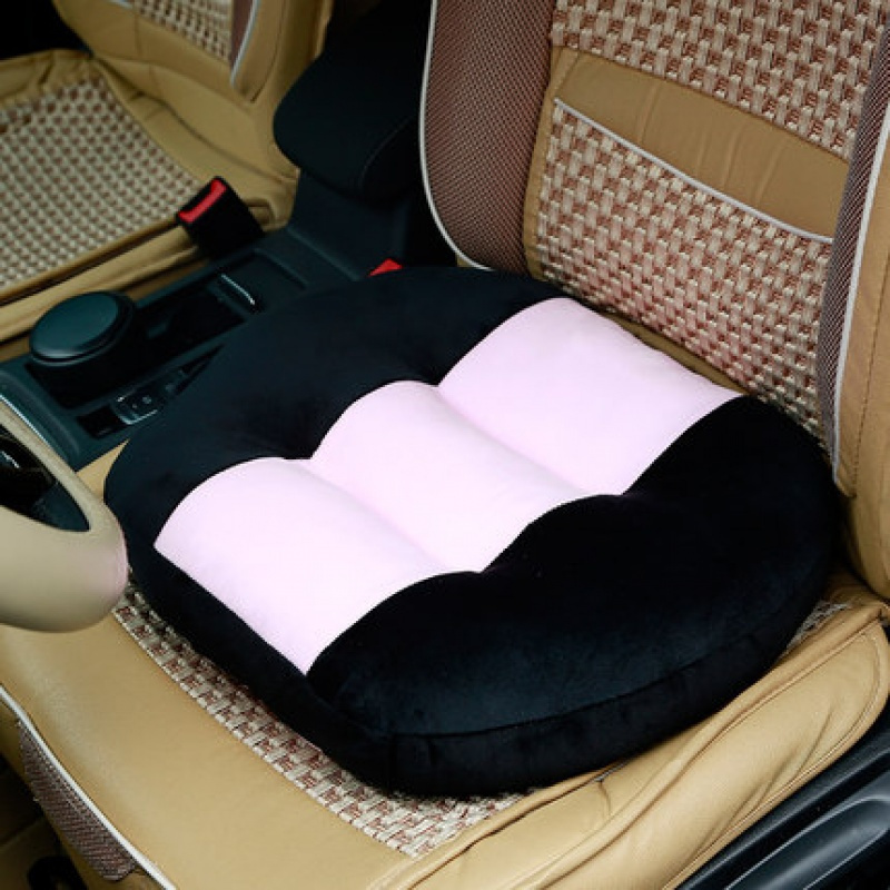 家柏饰(CORATED)学车坐垫驾考驾照专用练车汽车坐垫增高加厚科目二考试科三女生_1 曲面防滑特厚款（1米5以下用） 黑色