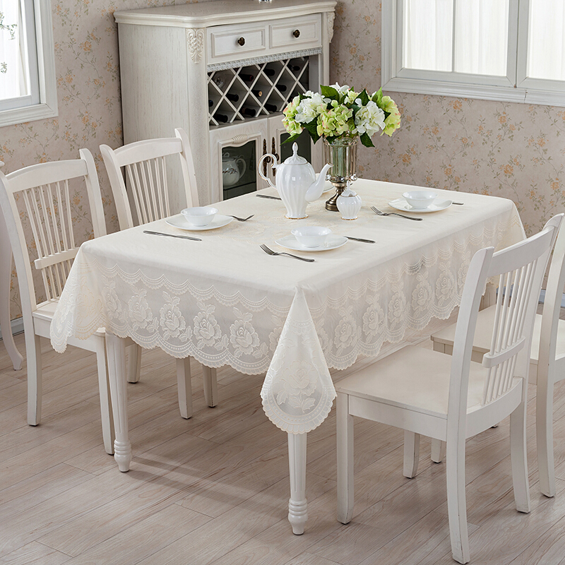 桌布防水防油防烫加厚白色无异味欧式pvc超大免洗台布耐高温乳白色