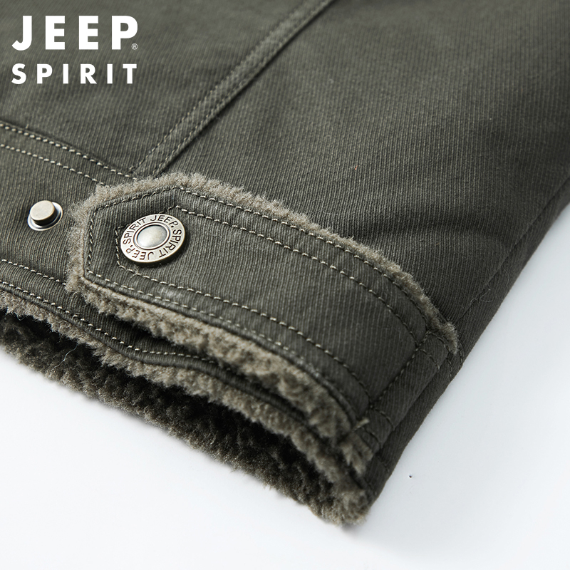 JEEP SPIRIT吉普男士棉衣保暖棉衣男士外套棉服男装加厚加绒棉袄男中青年工装夹克