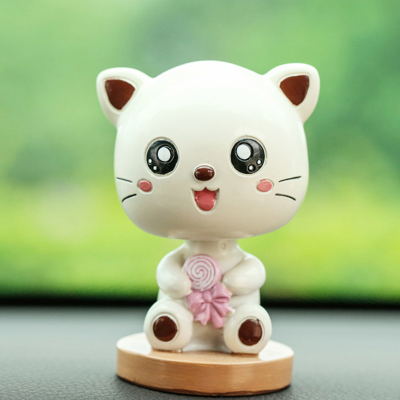 仿真猫咪摆件 汽车摆件创意车内装饰品车上仪表台仿真猫咪摆设汽车用品猫猫公仔 吃糖喵