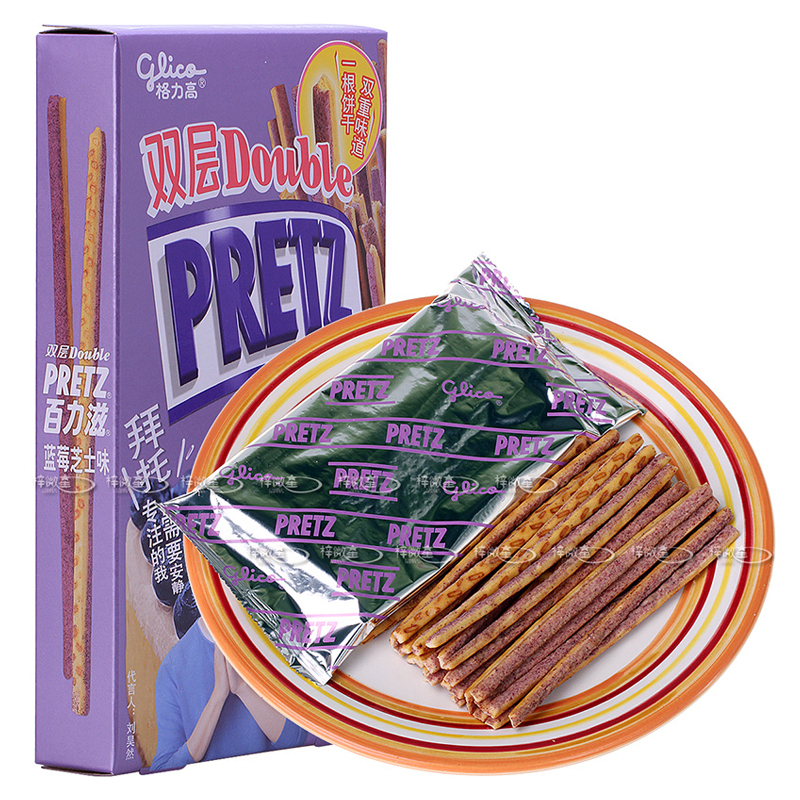 格力高双层百力滋装饰饼干蓝莓芝士45g