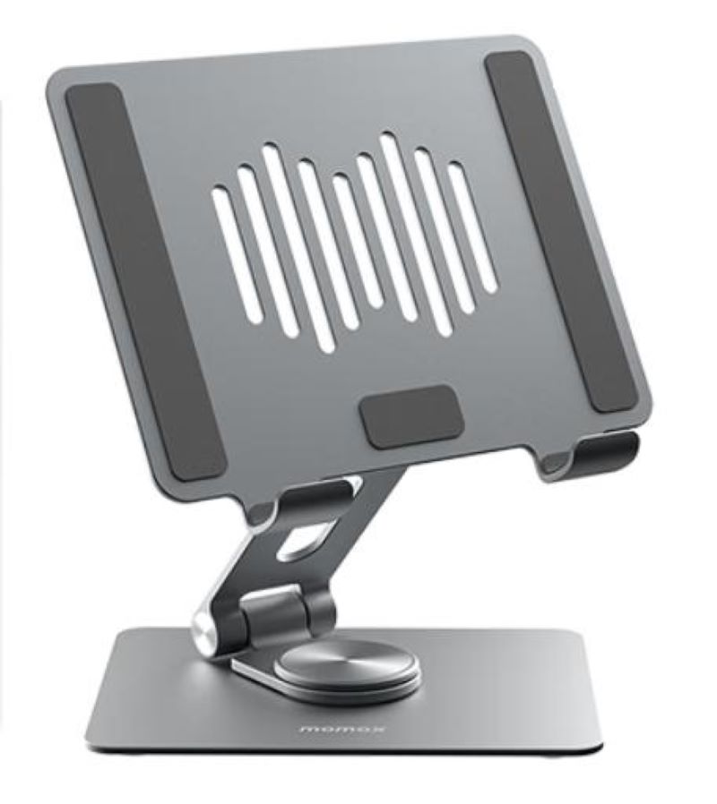 摩米士平板支架ipad电脑桌面支架绘画支撑架全金属360度旋转双折叠便携通用苹果iPadPro华为小米等灰色